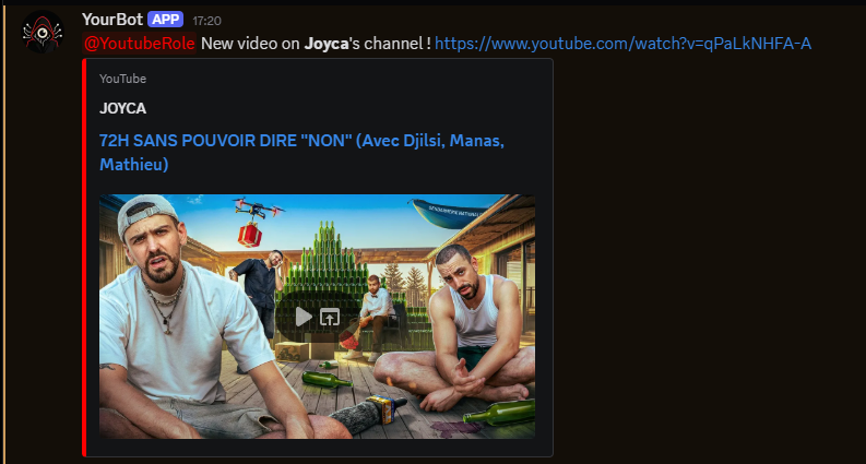 Image notification YouTube